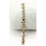 14K Gold Plating Chain Bracelet w/ Fold Closure - Heart - BR-YI211B